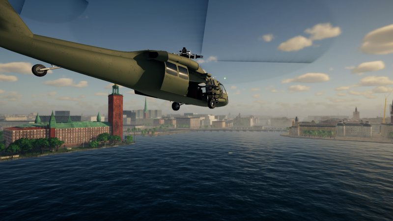 A Black Hawk over City Hall
